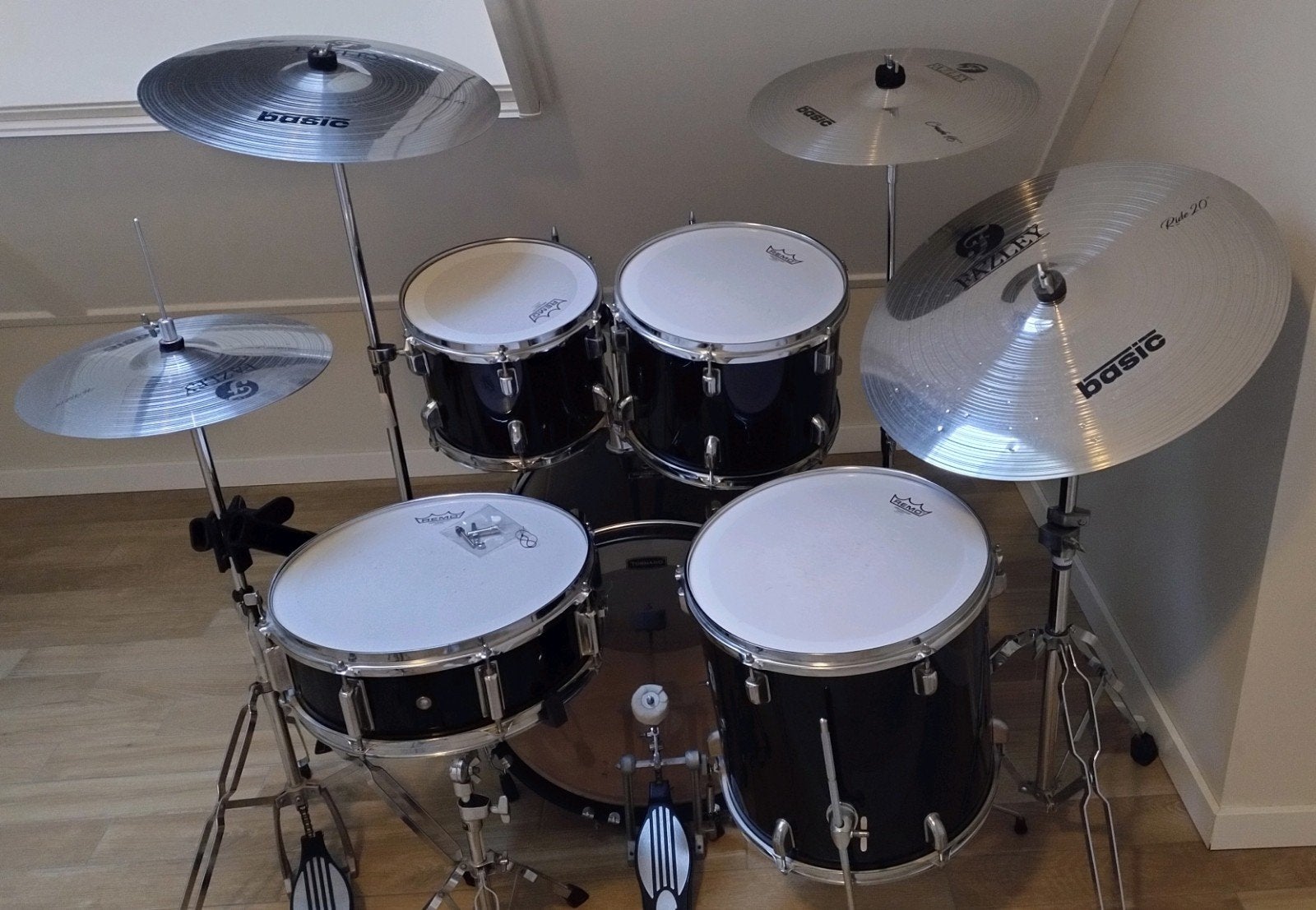 Drumstel Tornado by Mapex, met nieuwe bekkens en vellen, Ophalen, Gebruikt, Overige merken
