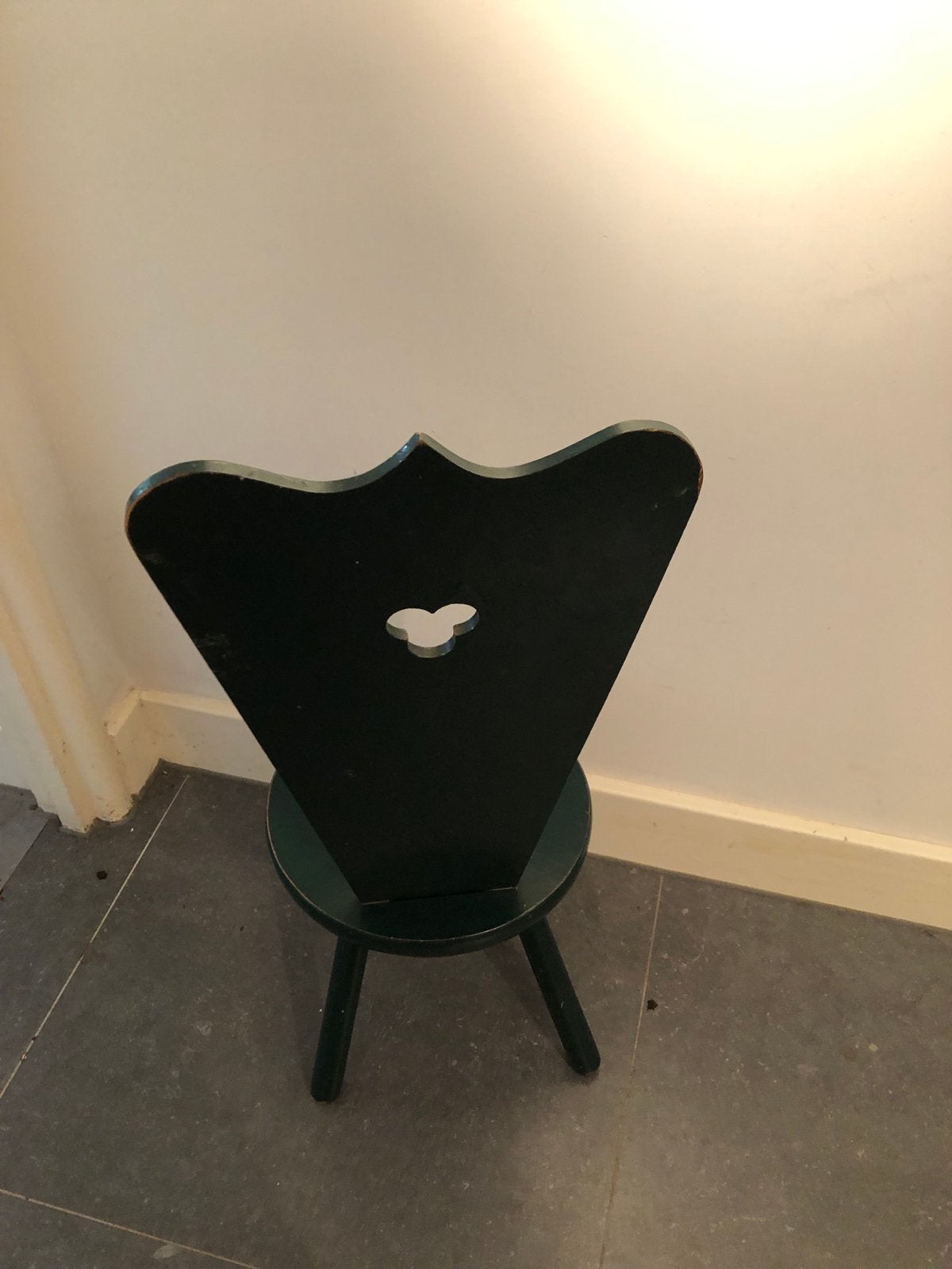 Vintage houten krukje met bloemmotief, Antiek en Kunst, Ophalen