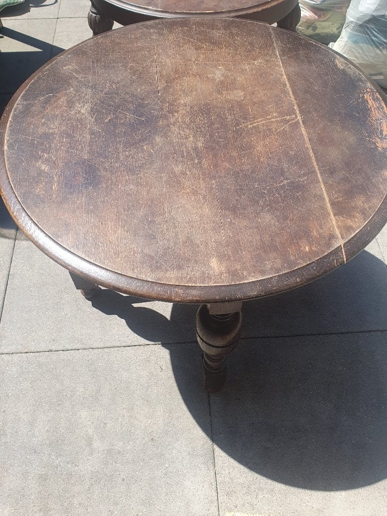 bijzettafel uit 1920, Huis en Inrichting, Tafels | Bijzettafels, 45 tot 60 cm, Gebruikt, Rond, Ophalen of Verzenden