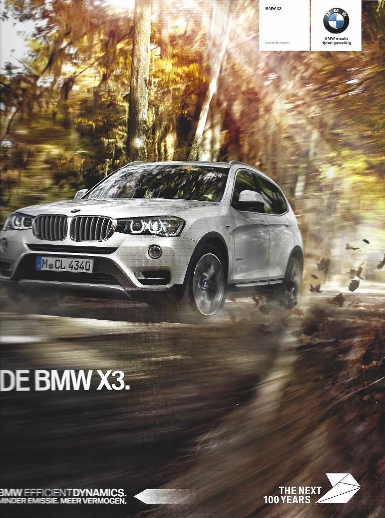 Brochure BMW X3 2016, Ophalen of Verzenden, Gelezen, BMW