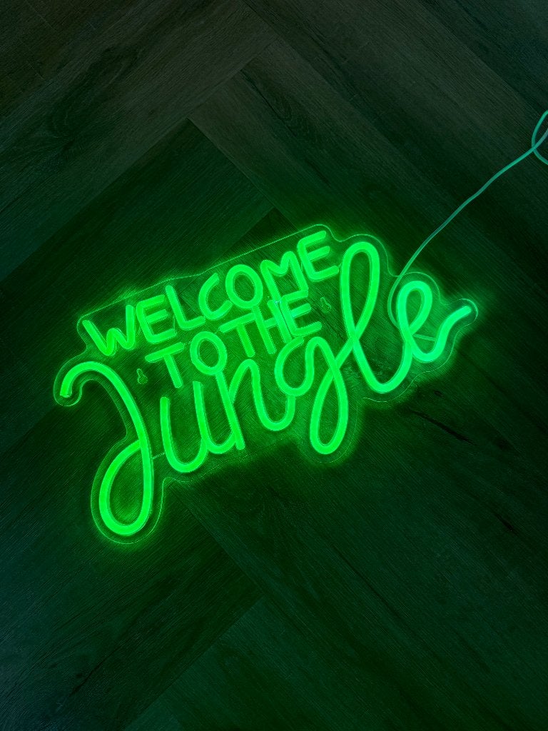 Nieuw groen Welcome to the Jungle LED lamp USB neon light, Ophalen of Verzenden, Nieuw, Met schakelaar