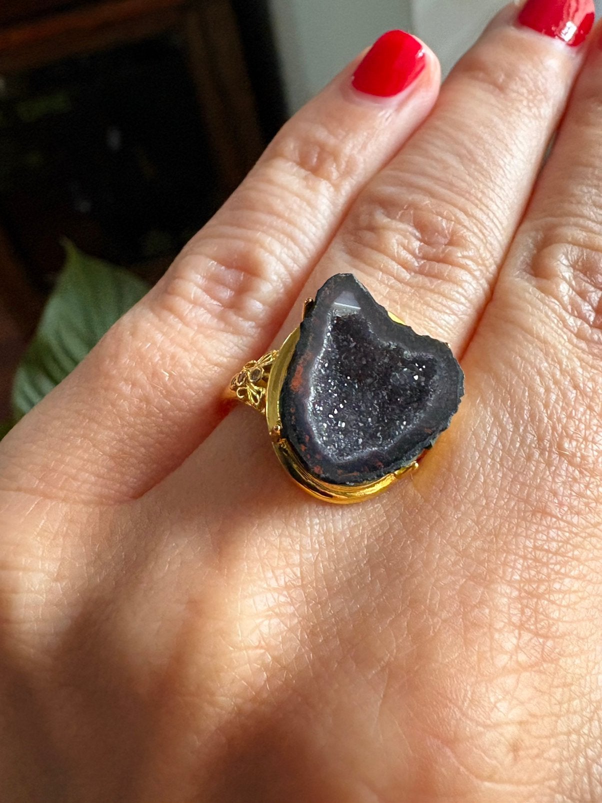 Agaat edelsteen ring mineraal nieuw edelstenen agath, Nieuw, Ophalen of Verzenden, 17 tot 18, Dame of Heer