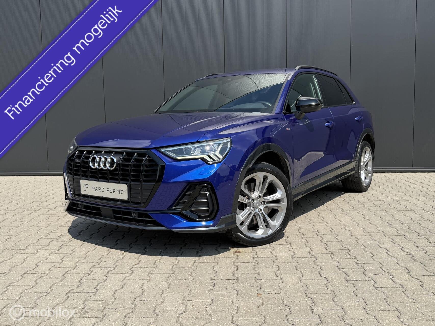 Audi Q3 45 TFSI quattro S Line/Trekhaak/Virtual/Matrix/ACC, Auto's, Gebruikt, Zwart, 1984 cc, Blauw