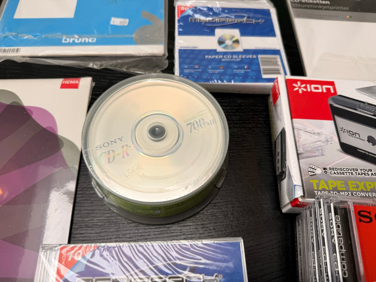 Grote partij CD-R en CD-RW schijven, labels en hoezen, Computers en Software, Ophalen of Verzenden, Nieuw, Cd, Op spindel