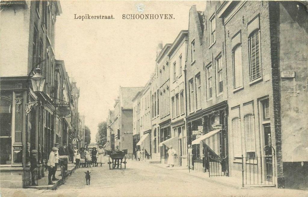 701-256-047 Schoonhoven Lopikerstraat (van Nooten), Verzamelen, Ansichtkaarten | Nederland, Verzenden, Voor 1920, Zuid-Holland