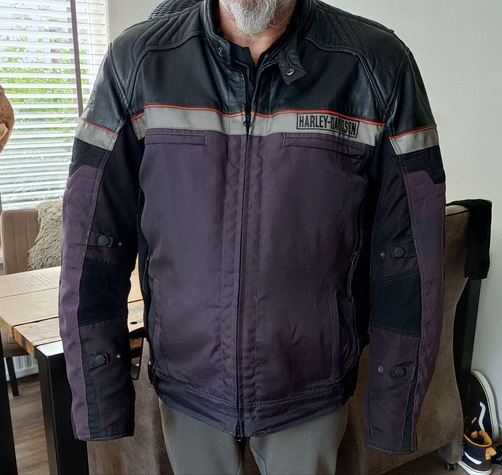 Harley-Davidson motorjas leer/textiel met protectie - XXL-Ta, Harley-Davidson, Heren, Jas | leer, Ophalen of Verzenden