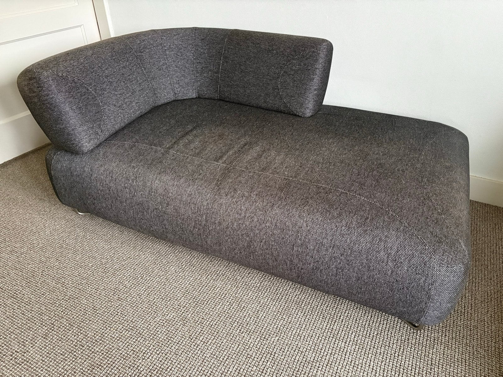 Comfortabele Chaise Longue - Grijs, Ophalen, Gebruikt, Eenpersoons, 75 tot 100 cm