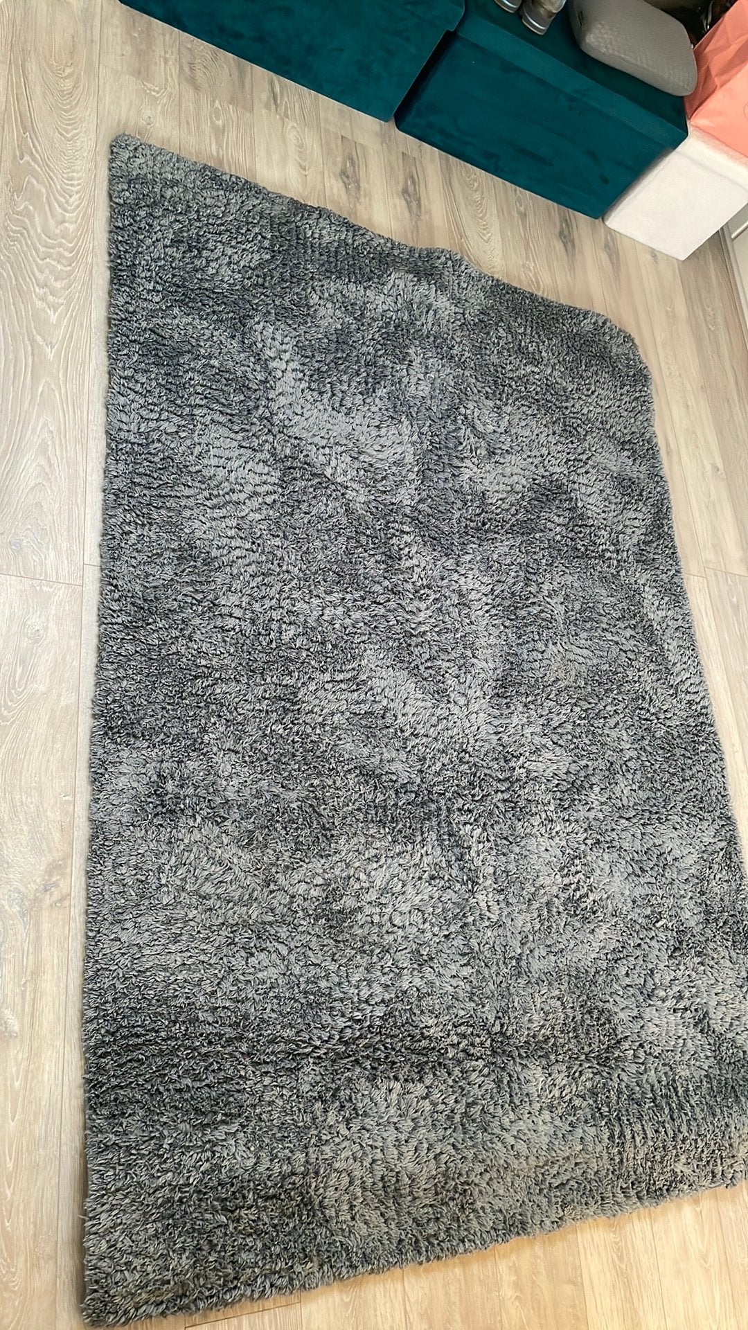 Vloerkleed 160x230 petrol, 150 tot 200 cm, 200 cm of meer, Ophalen of Verzenden, Zo goed als nieuw