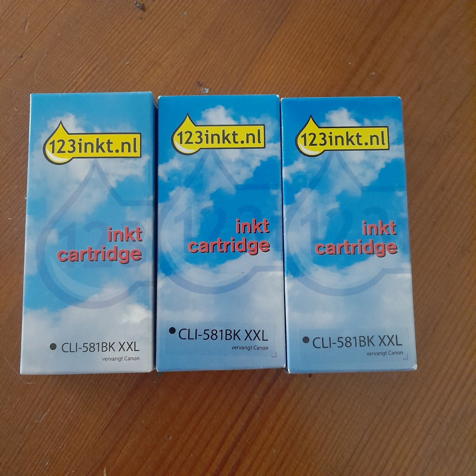 3x 123inkt  CLI-581BK XXL inktcartridge voor Canon, Ophalen of Verzenden, Nieuw, Cartridge, 123inkt.nl