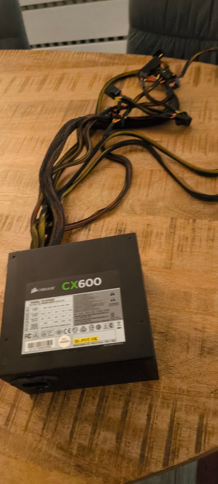 Corsair CX600 Voeding - Zo goed als nieuw, Computers en Software, Ophalen of Verzenden, Zo goed als nieuw