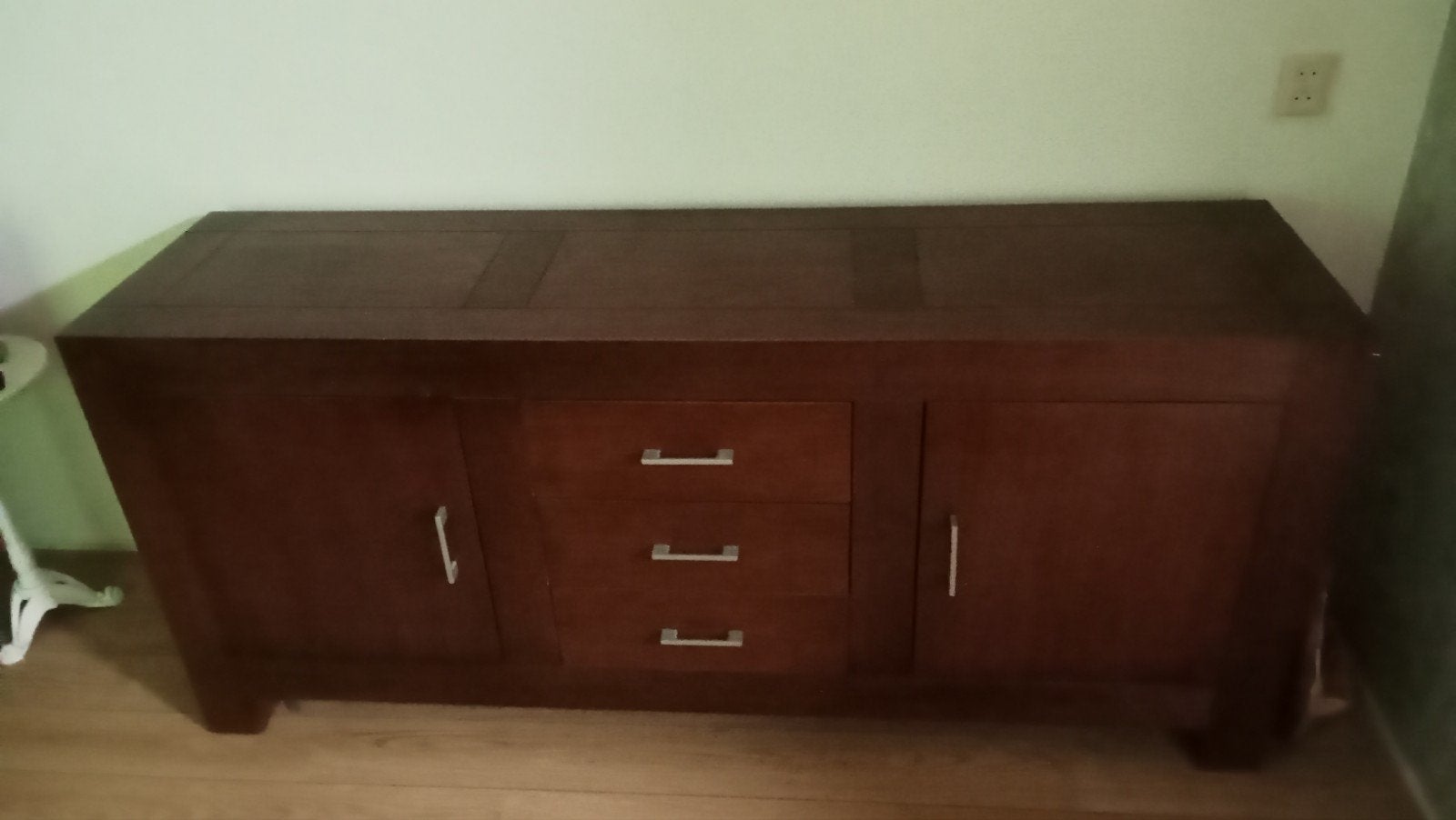 Massief houten dressoir met lades en deuren, Ophalen, Gebruikt, 150 tot 200 cm, Klassiek, Modern