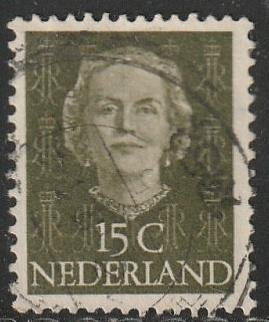 Nederland 1949 523 Juliana 15c, Gest, Postzegels en Munten, Postzegels | Nederland, Ophalen of Verzenden, Na 1940, Gestempeld