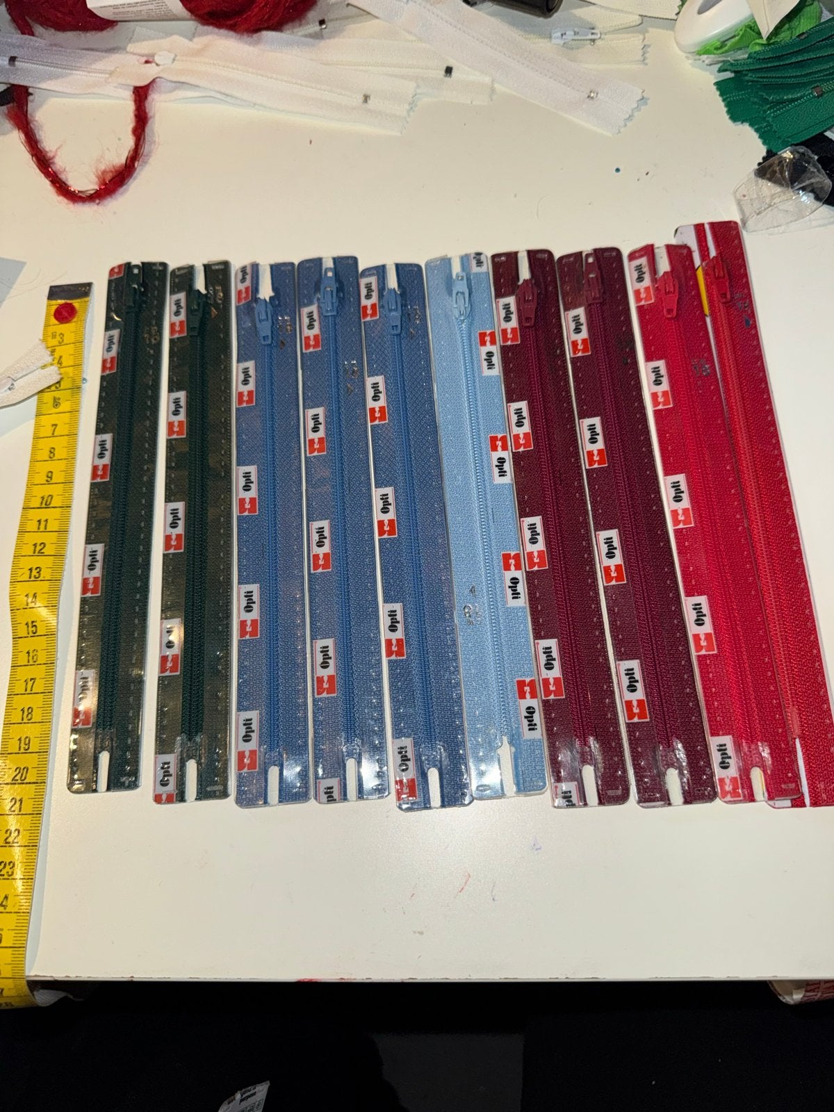 10 Opti ritsen 18cm in diverse kleuren, Ophalen of Verzenden, Nieuw, Rits of Sluiting