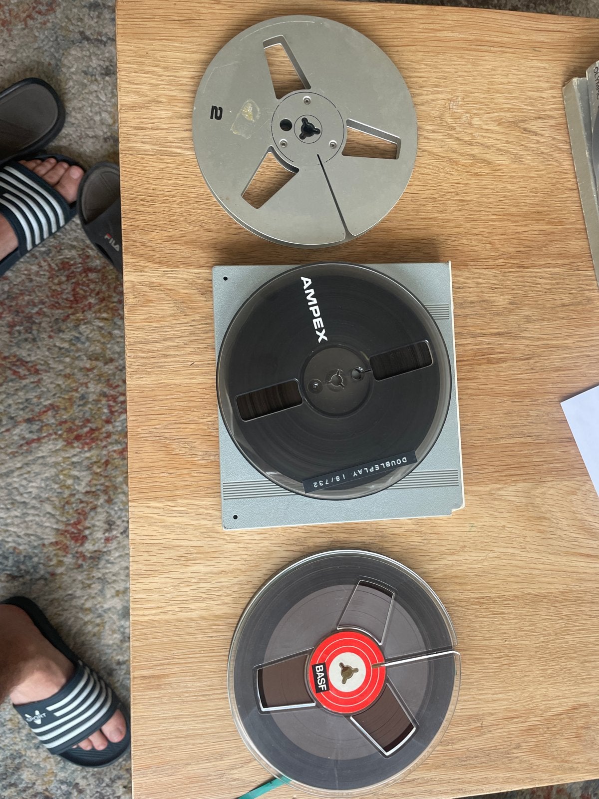 18 cm spoelen voor bandrecorder: aluminium, Ampex, Basf, Ophalen of Verzenden, Onderdeel, Met banden