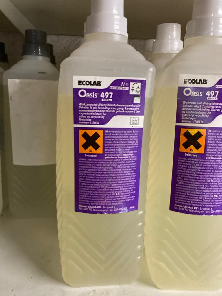 Ecolab Oasis 497 Schoonmaakmiddel - 16x 1L Nieuw, Huis en Inrichting, Ophalen of Verzenden, Schoonmaakmiddel