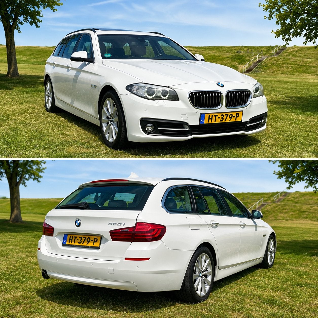 BMW 520i Touring Automaat m sport pakket, 4 cilinders, 2000 kg, Wit, 1705 kg