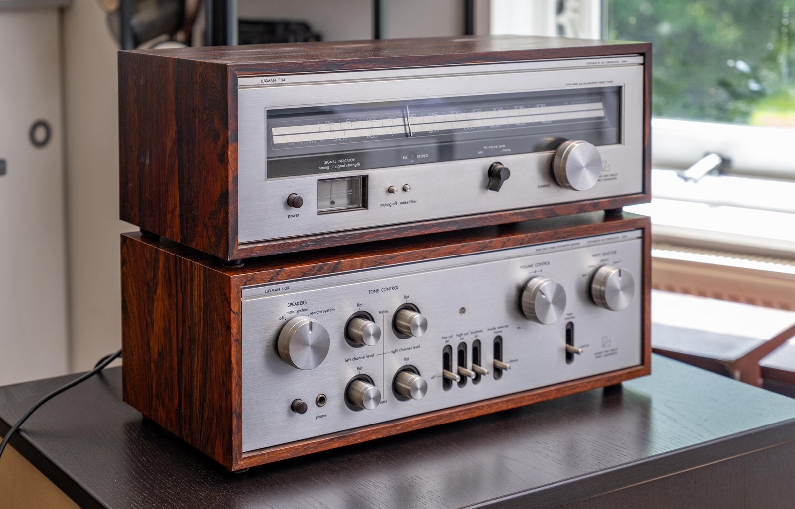 Prachtige Vintage Luxman Set: L-30 Versterker & T-34 Tuner, Ophalen, Zo goed als nieuw