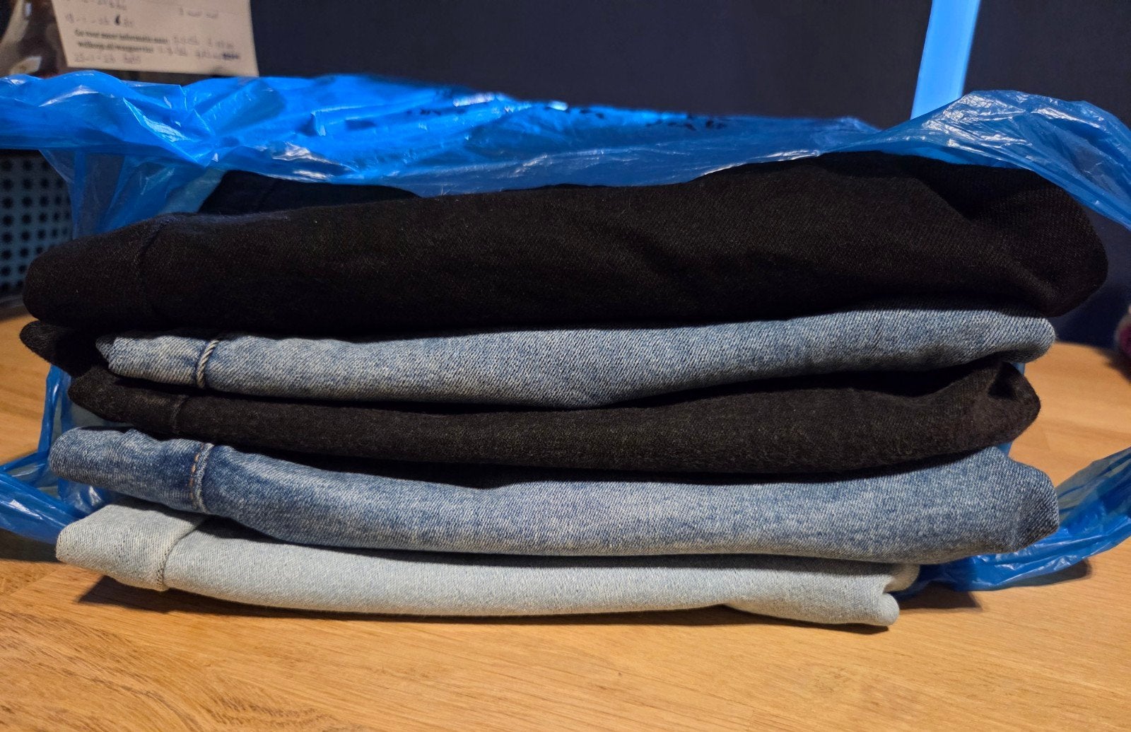 5 X 》 4 x ¾ + 1 korte zwarte broek., Ophalen, Bonprix, Blauw, Maat 42/44 (L)