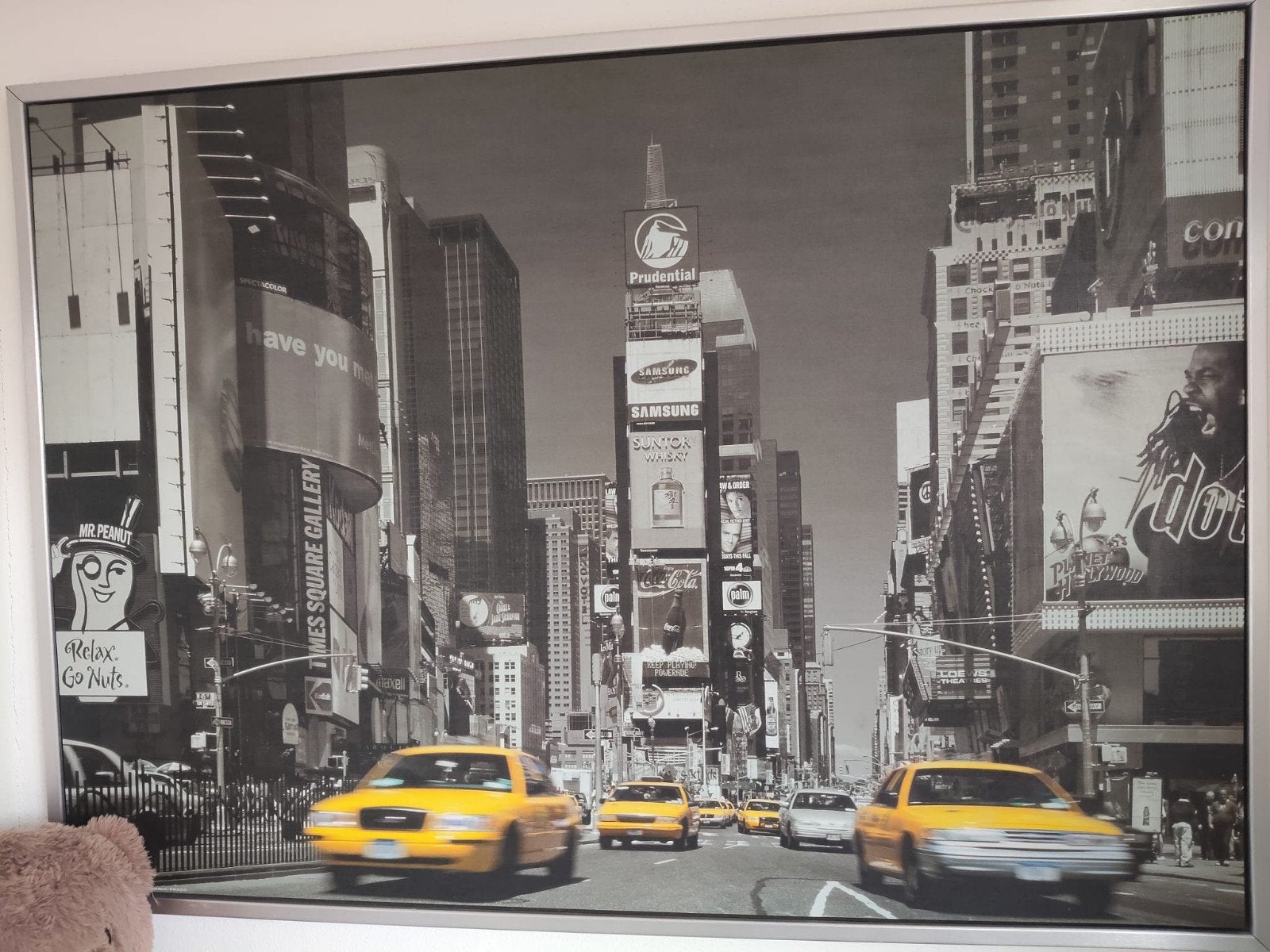 Times Square New York Canvas Schilderij Zwart-Wit, Ophalen, Zo goed als nieuw, Schilderij, 100 tot 125 cm