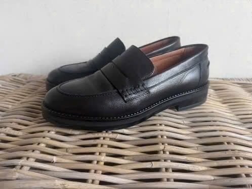 zwarte leren mocassins Manfield maat 40 loafers instappers, Nieuw, Ophalen of Verzenden, Manfield, Instappers