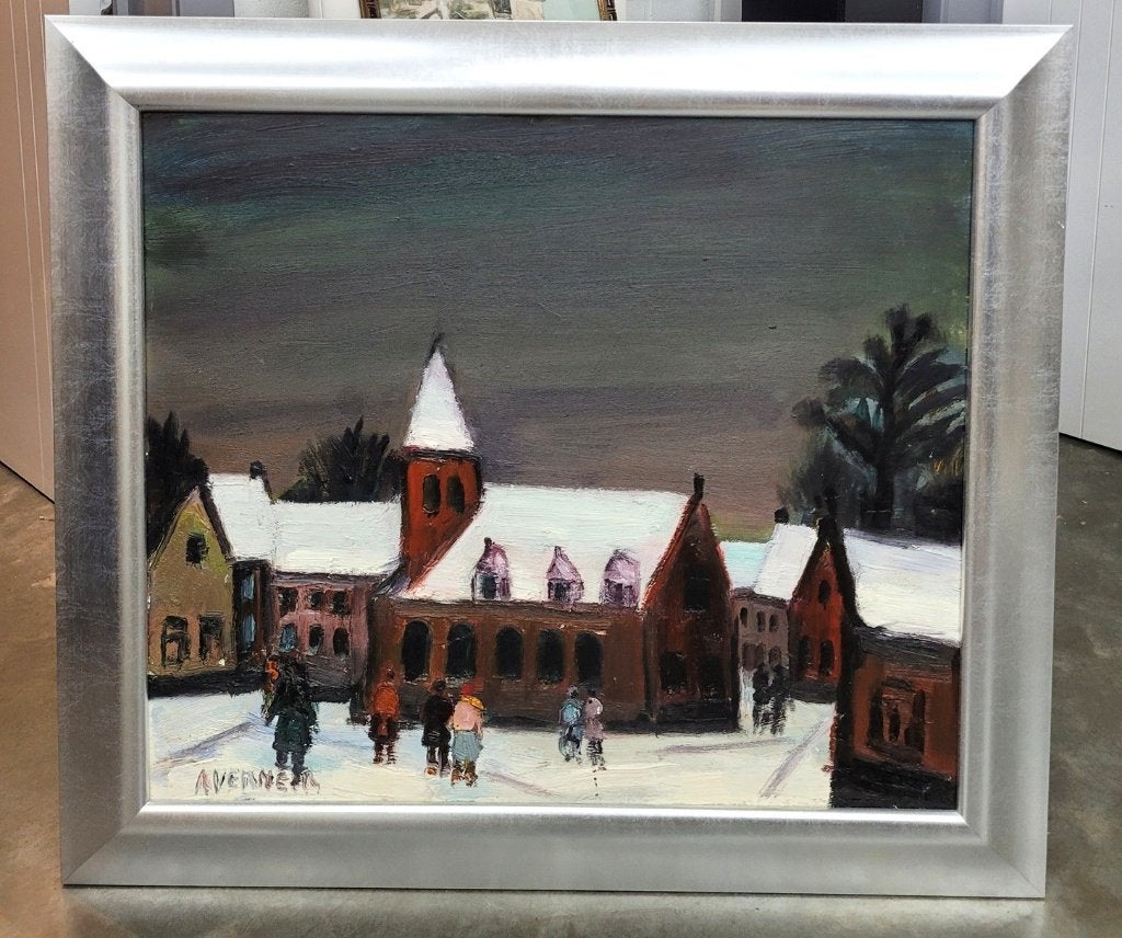 Alfons VERMEIR, het contrast van Koning Winter, Paneel, Expressionistisch, Ophalen of Verzenden, Olieverf