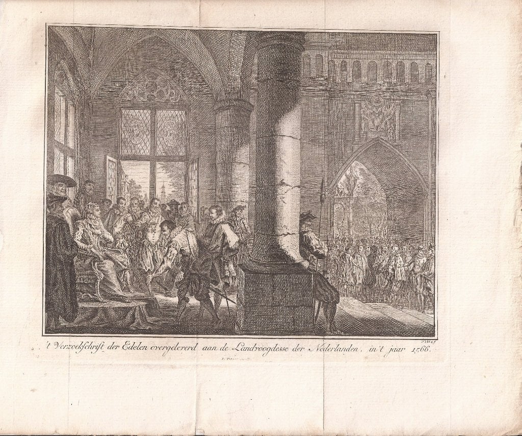 Verzoekschrift der Edelen overgeleverd a.d. Landvoogdes 1566, 19 cm, Ophalen of Verzenden, 16 cm, 1700 - 1799