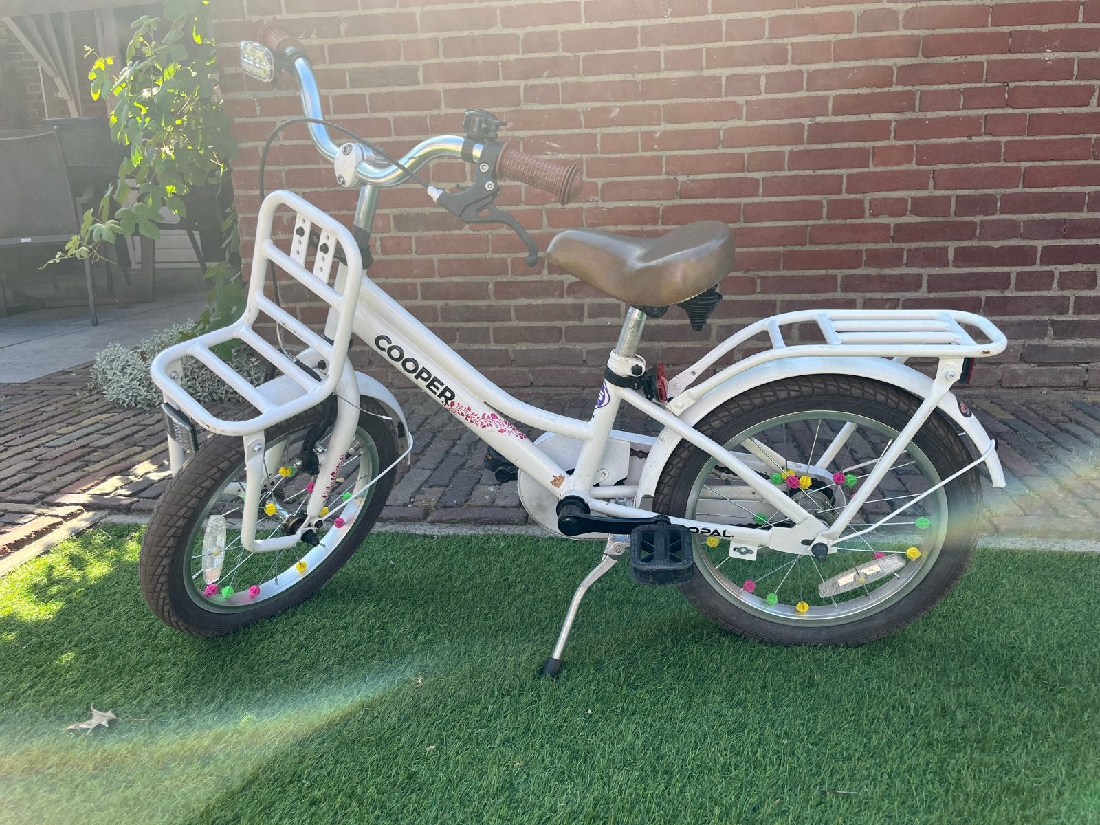 Popal Cooper kinderfiets 16 inch met voordrager, Ophalen, Gebruikt, Terugtraprem, 16 tot 20 inch