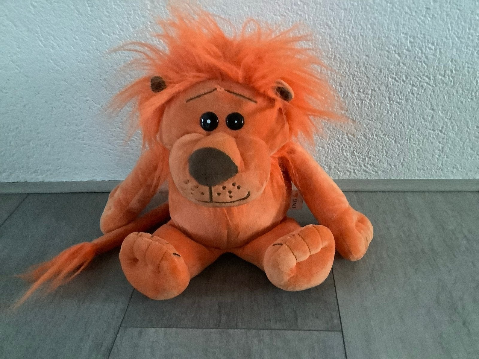 Leuke oranje leeuw knuffel spaarpot ING, Verzamelen, Ophalen of Verzenden, Zo goed als nieuw