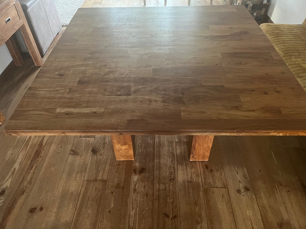 Hardhouten tafel 140X140, Huis en Inrichting, Tafels | Eettafels, Gebruikt, Vierkant, Ophalen of Verzenden, Vijf personen of meer