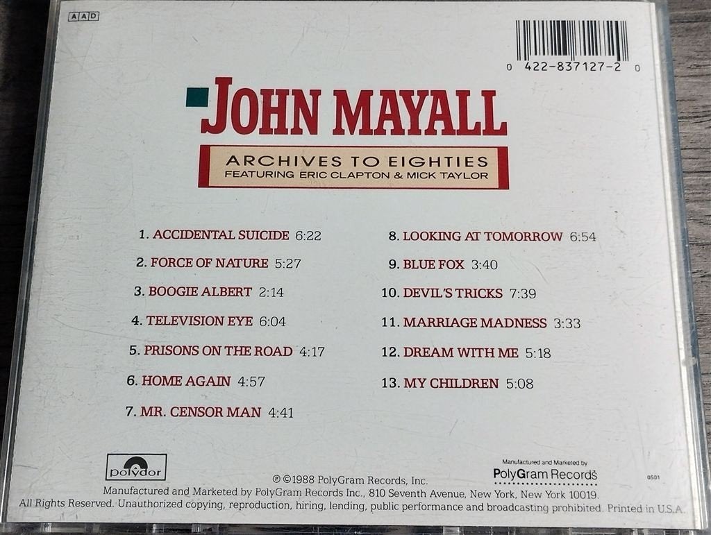 John Mayall - Archives to Eighties [U.S.A 1988], Ophalen of Verzenden, Zo goed als nieuw, Jazz