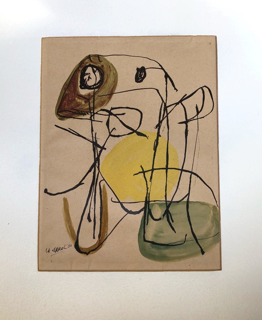 Karel Appel - Twee unieke aquarel werken, Antiek en Kunst, Ophalen, Abstract, Aquarel, Gelimiteerde oplage