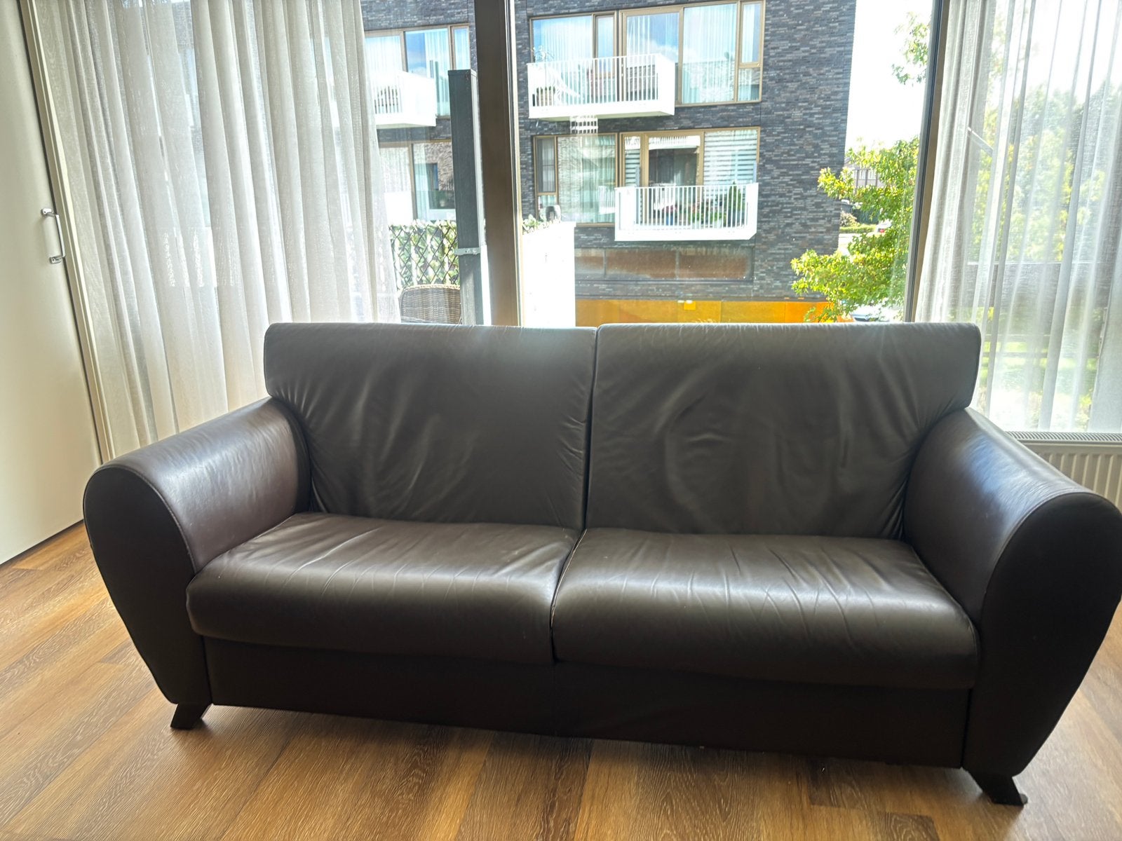 Gratis Montel bank echt leer, Ophalen, Gebruikt, 75 tot 100 cm, Leer