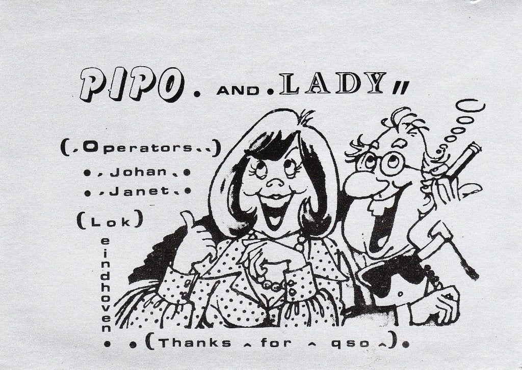 Eindhoven QSL kaart Pipo, Verzamelen, Ophalen of Verzenden, 1980 tot heden, Ongelopen, Overige thema's