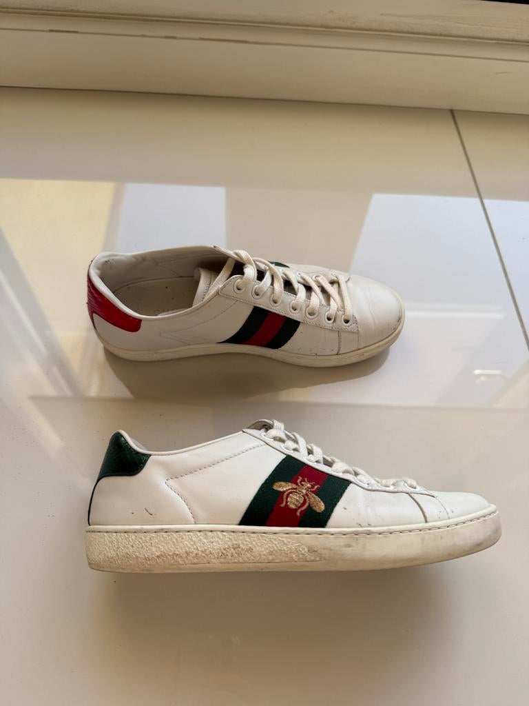 Gucci Ace sneakers maat 35,5 - Gedragen, goede staat, Ophalen of Verzenden, Gedragen, Wit, Sneakers of Gympen