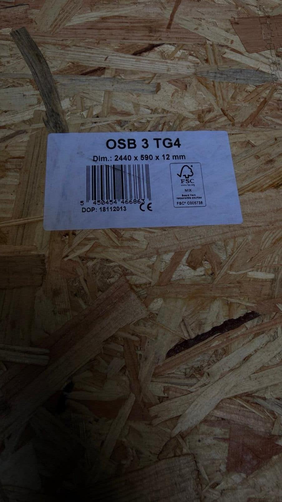 OSB-III constructieplaten 2440x590x12 mm + restplaten, Ophalen, Zo goed als nieuw, Hout, Minder dan 20 mm