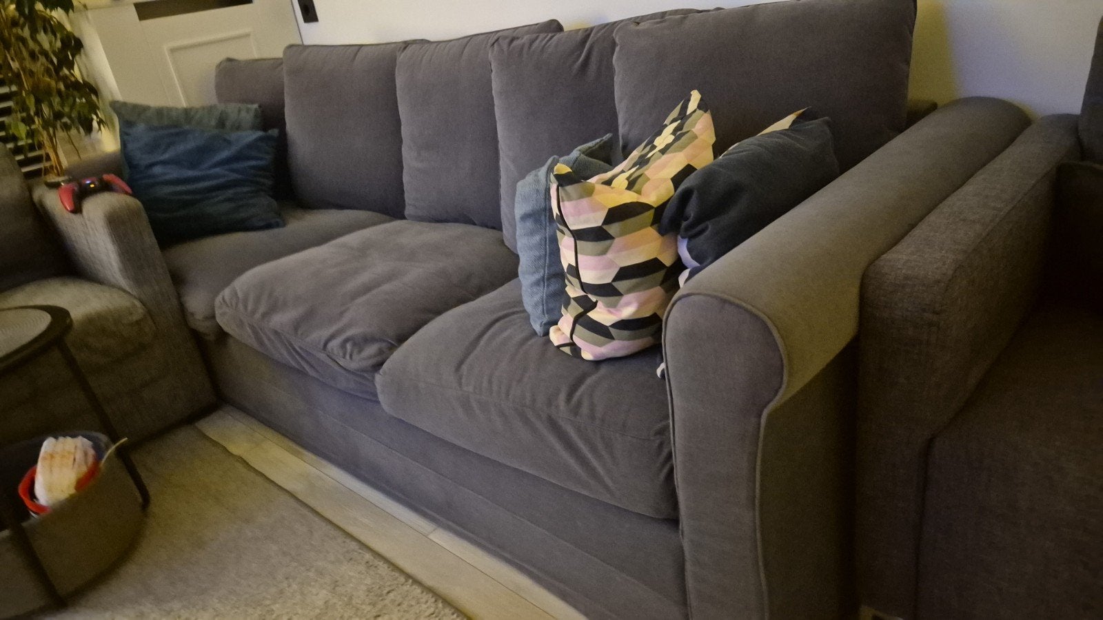 Comfortabele Ikea Grönlid bank met twee losse fauteuils, 250 tot 300 cm, Gebruikt, 75 tot 100 cm, Ophalen of Verzenden
