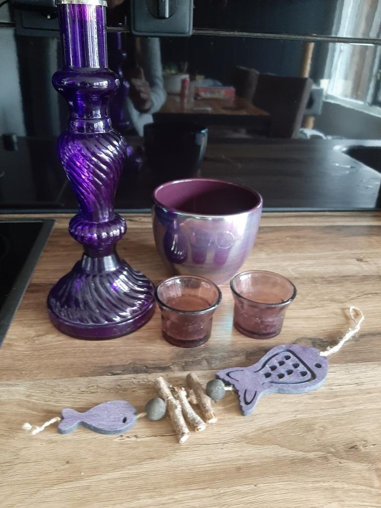 Mooie paarse decoratie samen 3,50, Ophalen, Zo goed als nieuw
