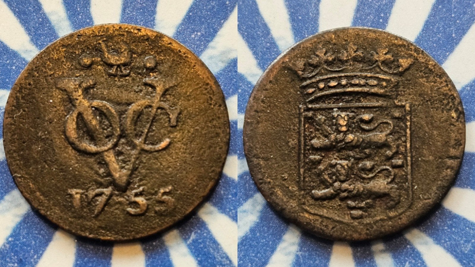Oude munt VOC duit West-Friesland 1755, Postzegels en Munten, Munten | Nederland, Ophalen of Verzenden, Vóór koninkrijk, Overige waardes