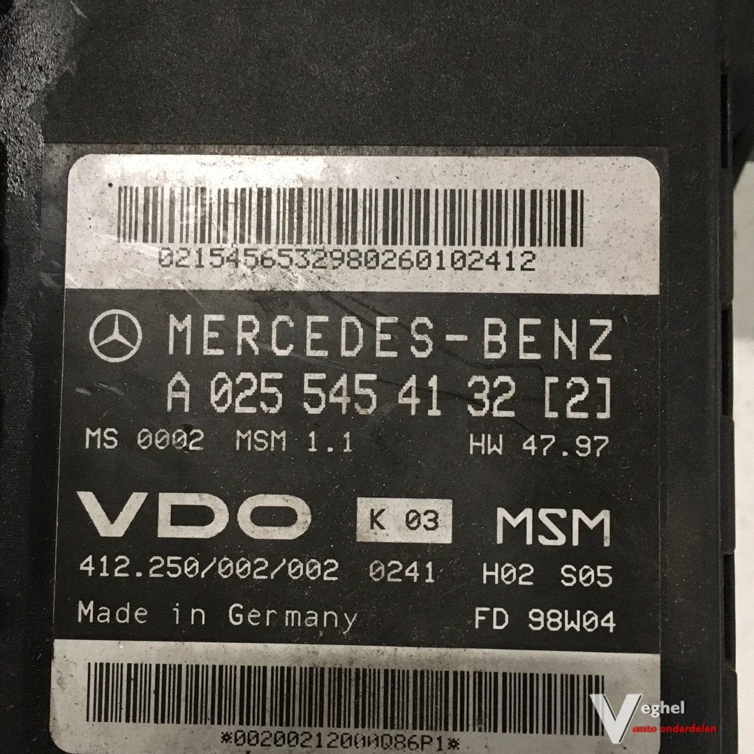 Mercedes A168 1998 1.6 Luchtmassameter A 025 545 41 32 [2] c, Auto-onderdelen, Gebruikt, -, -, Ophalen of Verzenden