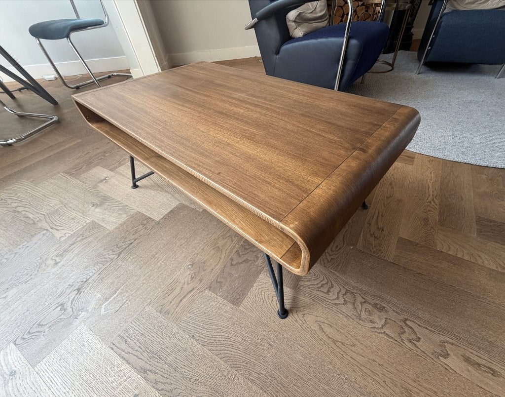 salontafel notenhout fineer, 100x55, Ophalen, Gebruikt, 100 tot 150 cm, 50 tot 100 cm
