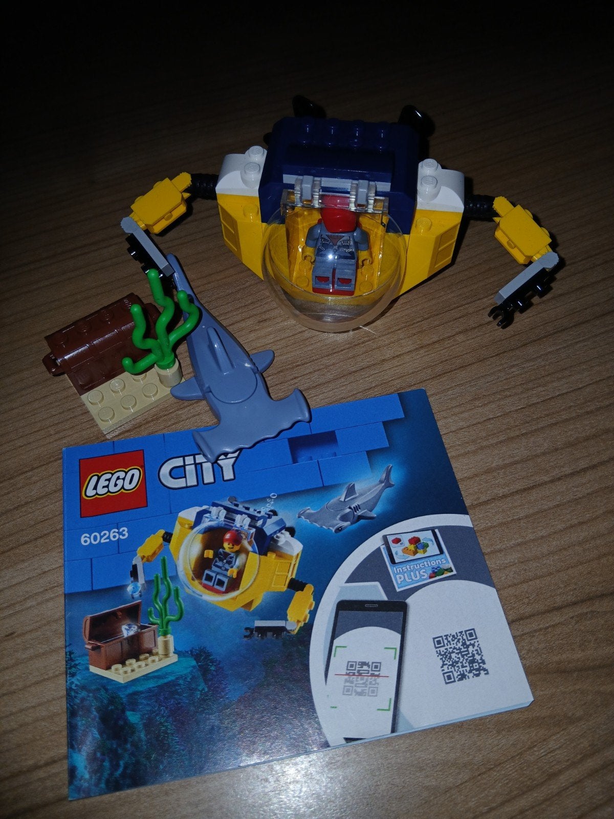 Lego City Oceaan Mini-Onderzeeër 60263 met haai en schat, Compleet, City, Lego, Ophalen of Verzenden