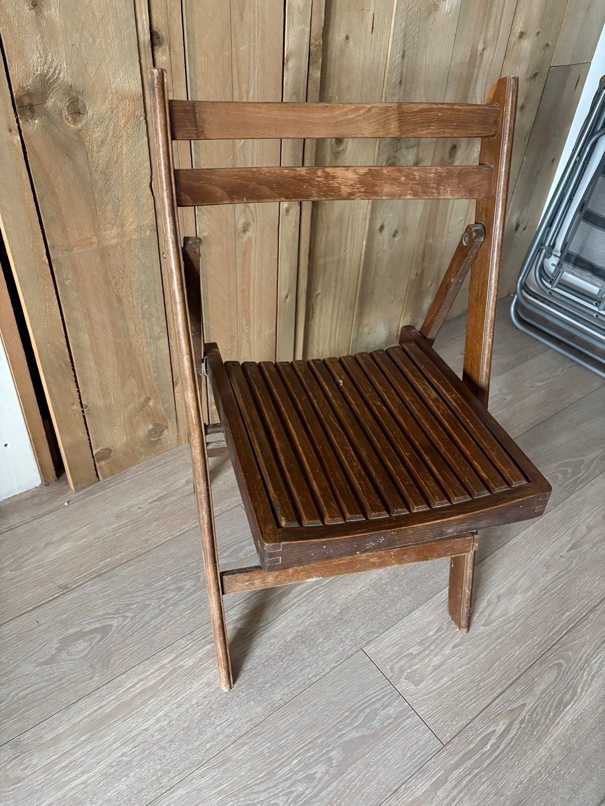 Vintage houten klapstoel, Antiek en Kunst, Ophalen