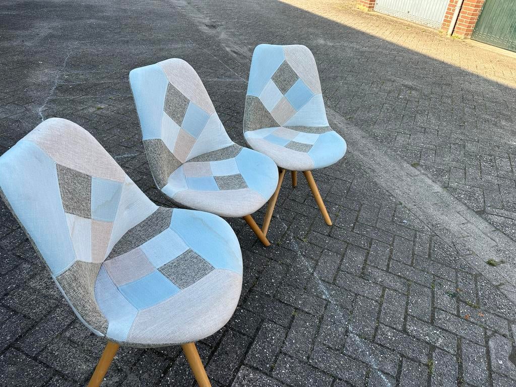 Set van 3 Patchwork Stoelen, Ophalen, Overige kleuren, Drie, Zo goed als nieuw