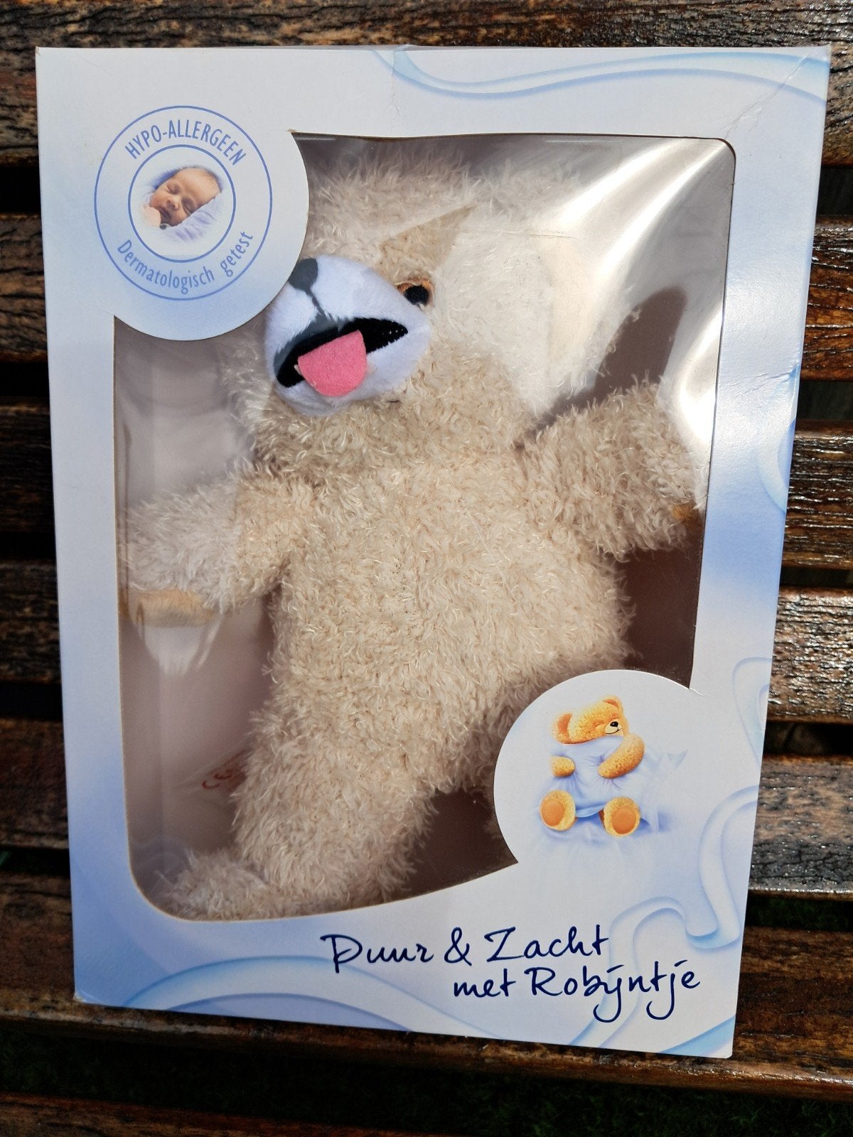 Nieuwe knuffelbeer 'Puur & Zacht met Robijntje', Ophalen
