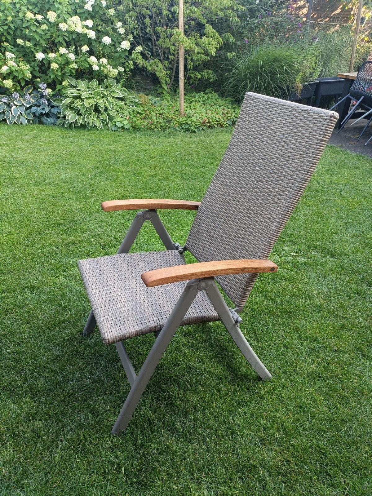 Set van 4 verstelbare tuinstoelen (alleen ophalen), Ophalen, Gebruikt, Hout, Verstelbaar