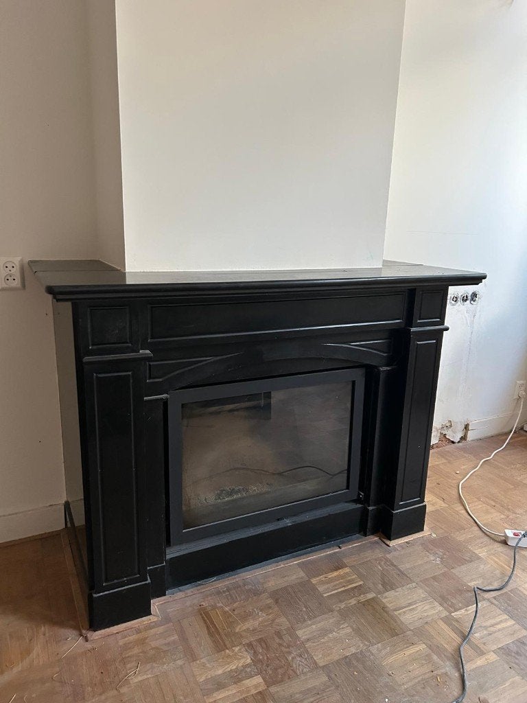Zwart marmeren schouwblad, Huis en Inrichting, Ophalen of Verzenden, Gebruikt, Gas, Gaskachel