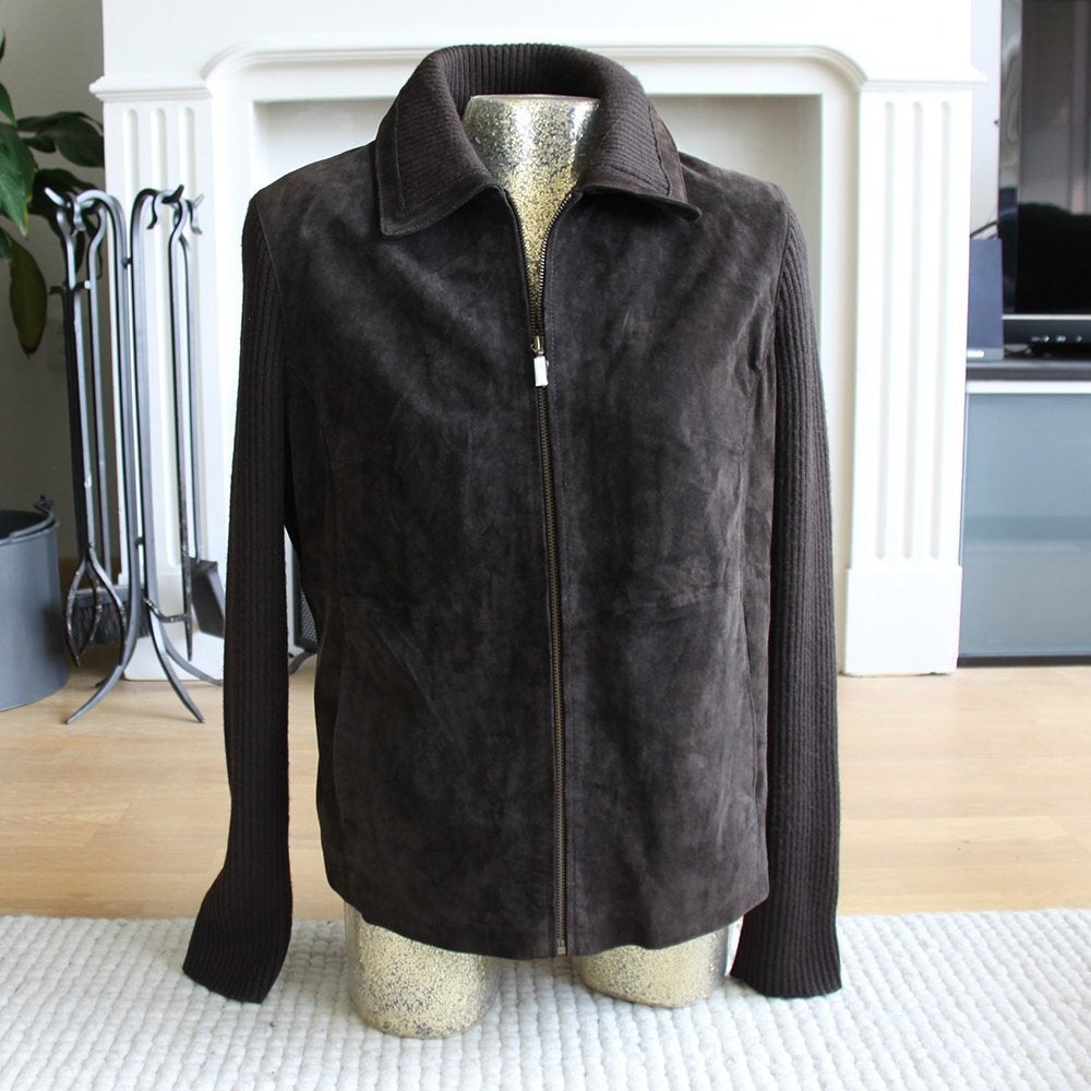 Leren Gina Mariolana Jas (Maat 44) € 65,-, Bruin, Maat 42/44 (L), Ophalen of Verzenden, Zo goed als nieuw