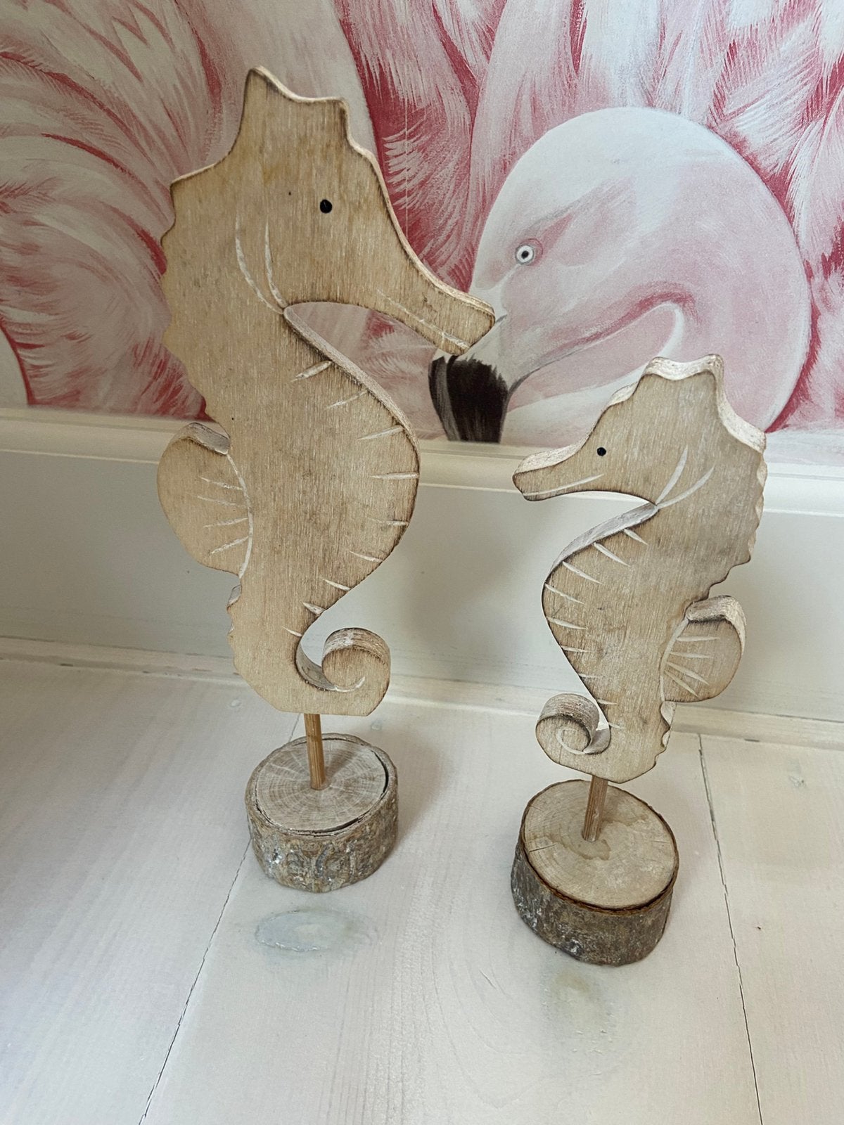 Zeepaardjes decoratie, Ophalen of Verzenden, Zo goed als nieuw, Hout, Landelijk