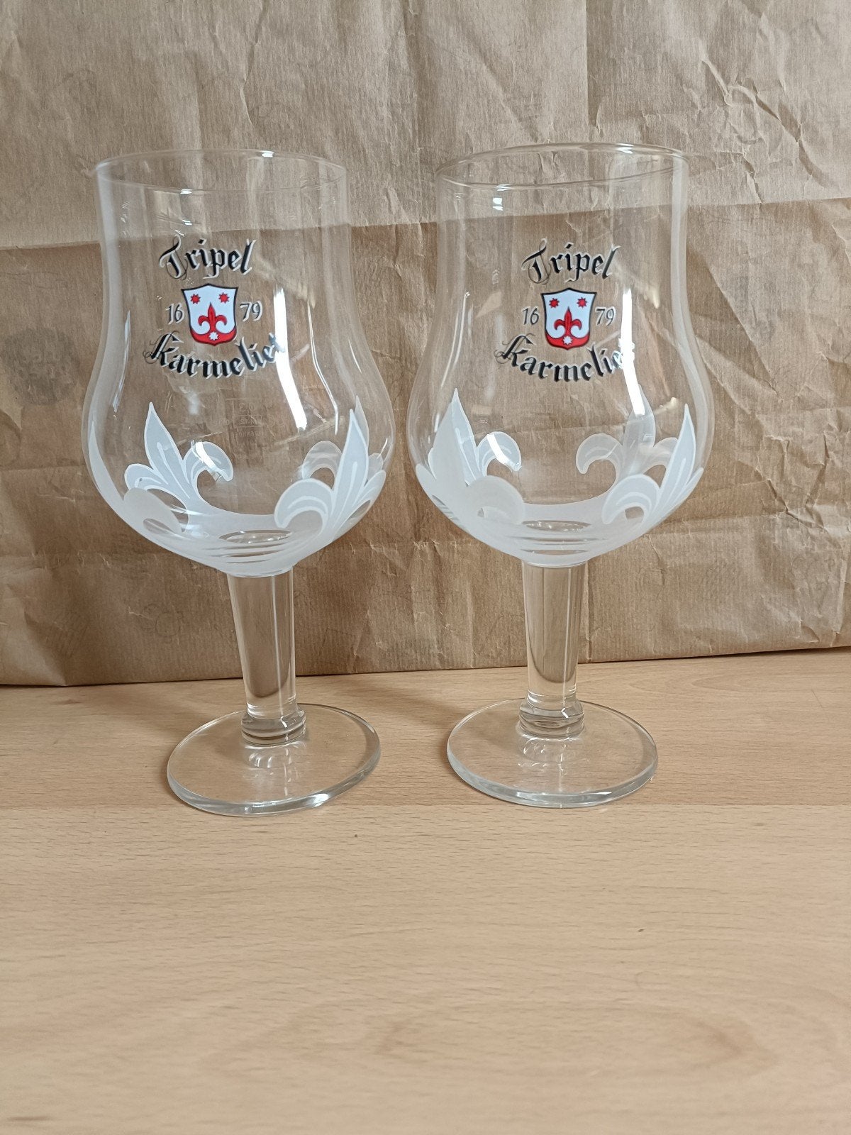 2 Tripel Karmeliet glazen 0,3l, Ophalen of Verzenden, Zo goed als nieuw, Glas of Glazen, Overige merken