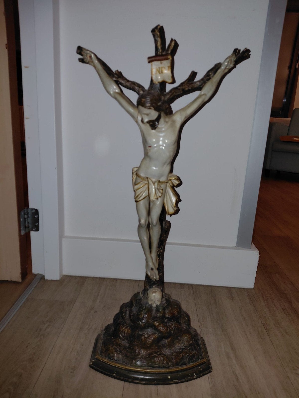 Oud beeld van Jezus aan het kruis., Antiek en Kunst, Antiek | Religie, Ophalen